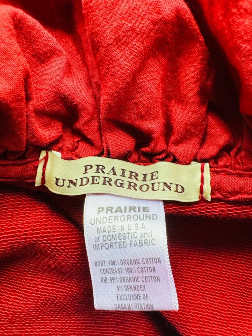 [Prairie Underground] Long Cloak Hoodie in Crimson Sz: M - Picture 3 of 15